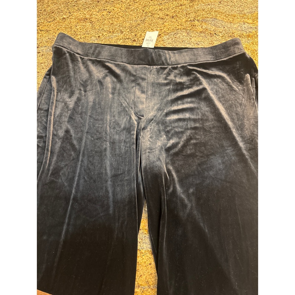 NWT J. Jill Wearever Black Velvet Wide Leg Elastic Pants Plus Size 4X $109